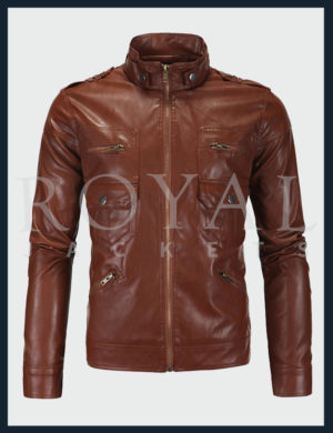 Bigman Pockets Leather Jacket For Men