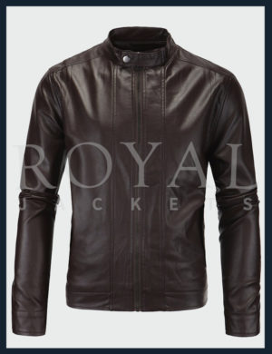 Casual Bomber Leather Jacket For Men